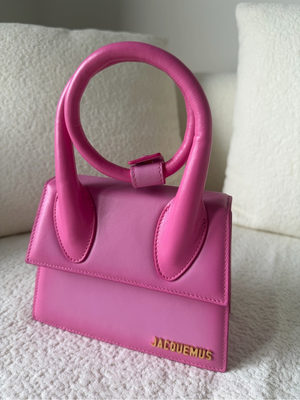 Jacquemus Hot Pink Mini Top-Handle Bag